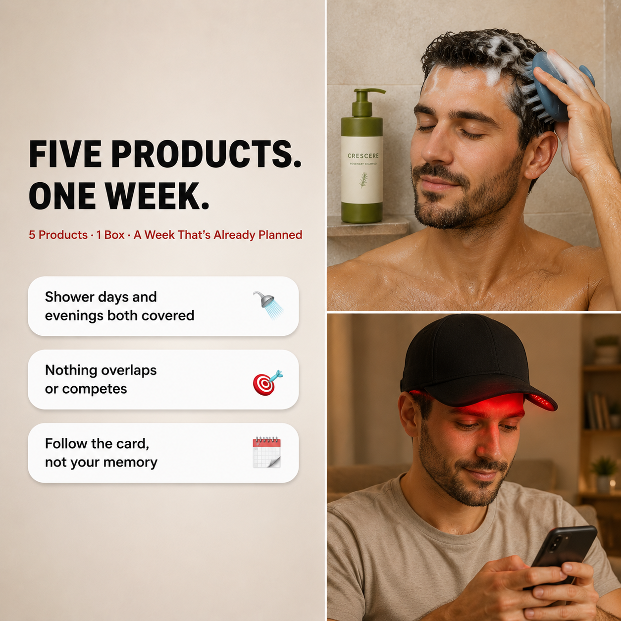 Crescere The Full Set — 5-Piece Red Light & Scalp Care Routine