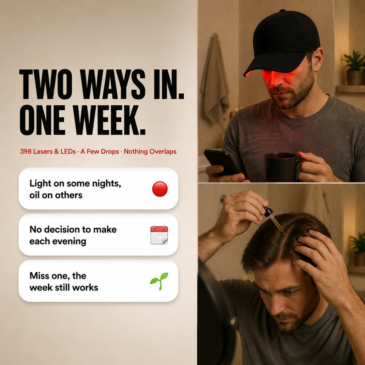 Crescere Complete Routine — Red Light Cap + Root Oil