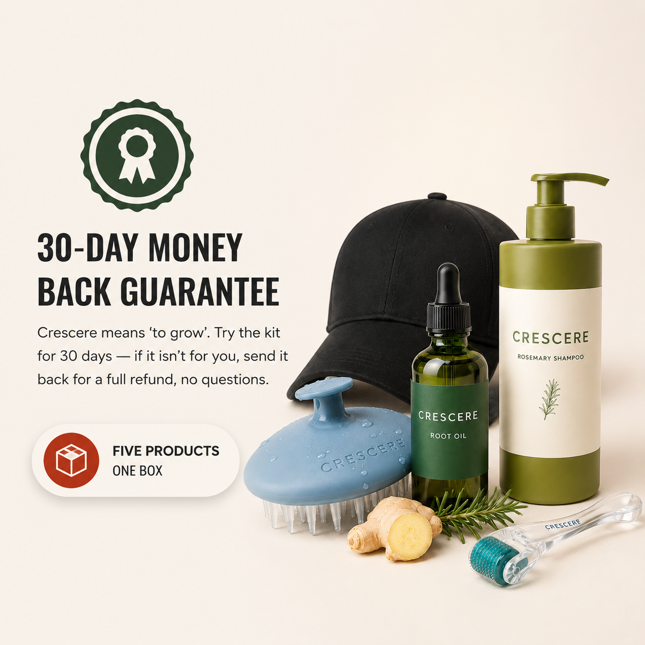 Crescere The Full Set — 5-Piece Red Light & Scalp Care Routine
